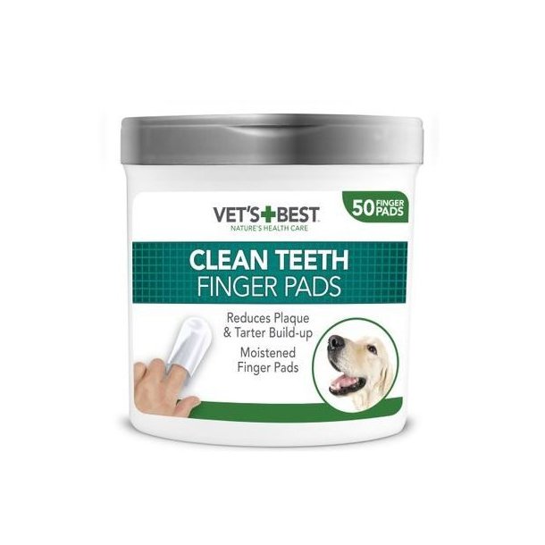 Vets Best Clean Teeth Finger Pads 50stk Fingerdut Til Tandpleje