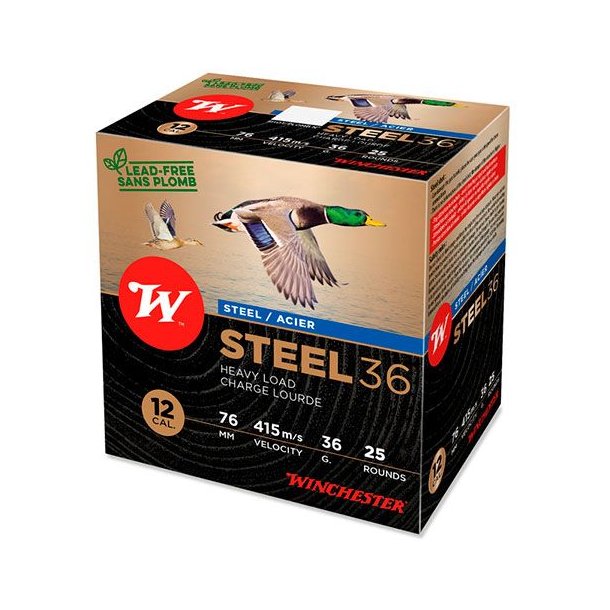Winchester Steel HP 12/76 Str.3/36g 25 stk Haglpatron