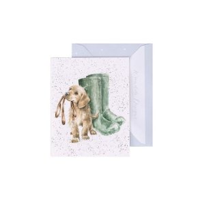 Wrendale Mini Telegram Med Kuvert Hopeful, Hund m/Støvle