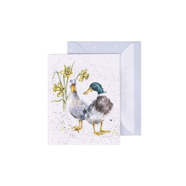 Wrendale Mini Telegram Med Kuvert Ducks And Daffs