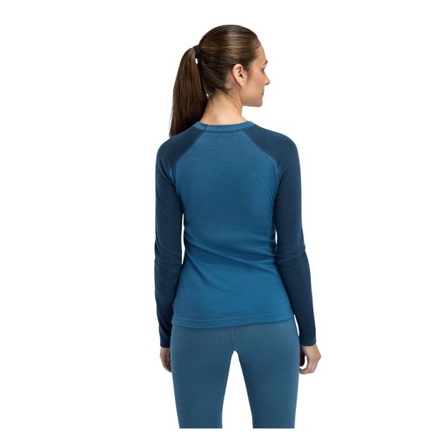 Aclima WarmWool Crewneck W Blue Fusion/Midnight Navy