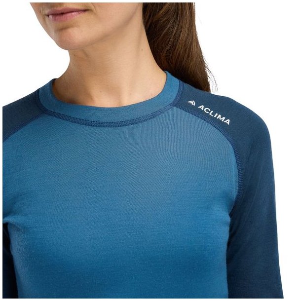Aclima WarmWool Crewneck W Blue Fusion/Midnight Navy