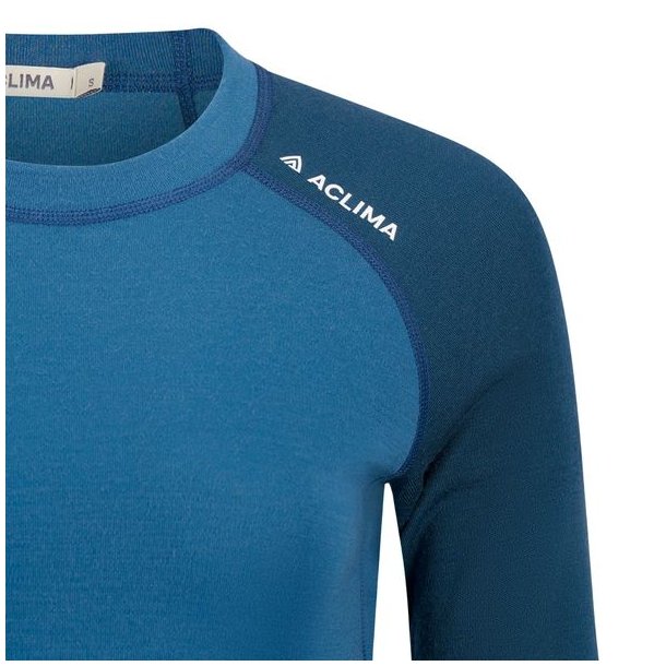 Aclima WarmWool Crewneck W Blue Fusion/Midnight Navy