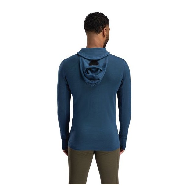 Aclima WarmWool Hoodsweater w/zip Blue Fusion/Midnight Navy