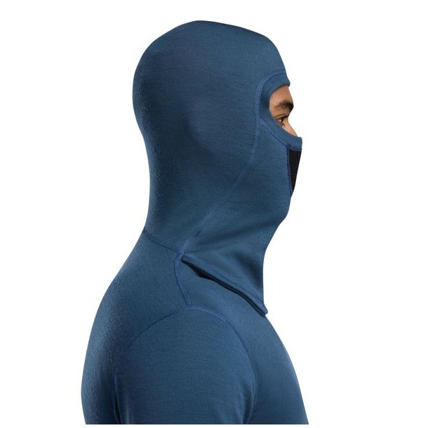 Aclima WarmWool Hoodsweater w/zip Blue Fusion/Midnight Navy