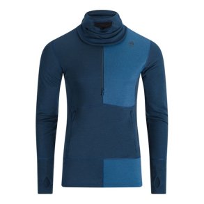 Aclima WarmWool Hoodsweater w/zip Blue Fusion/Midnight Navy