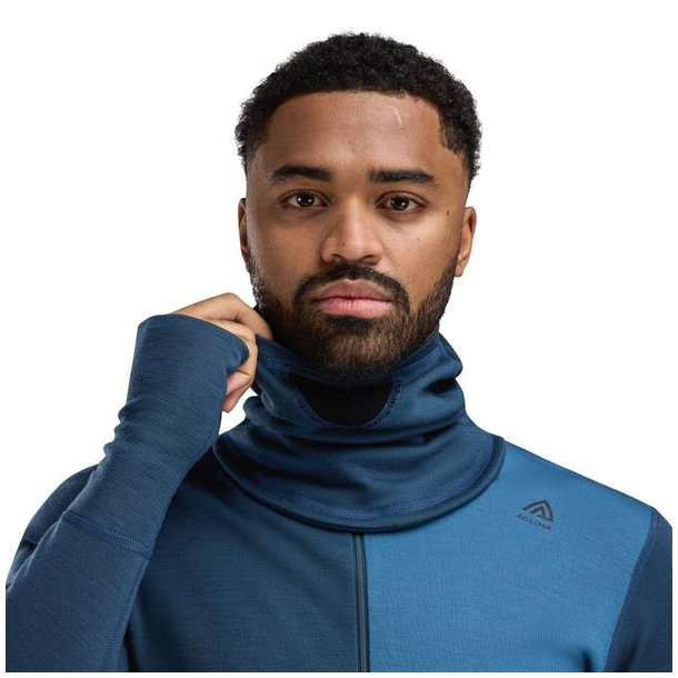Aclima WarmWool Hoodsweater w/zip Blue Fusion/Midnight Navy
