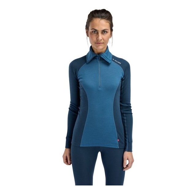Aclima WarmWool Polo W Blue Fusion/Midnight Navy