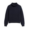 Barbour Ambleside Cable Knitted Jumper Navy