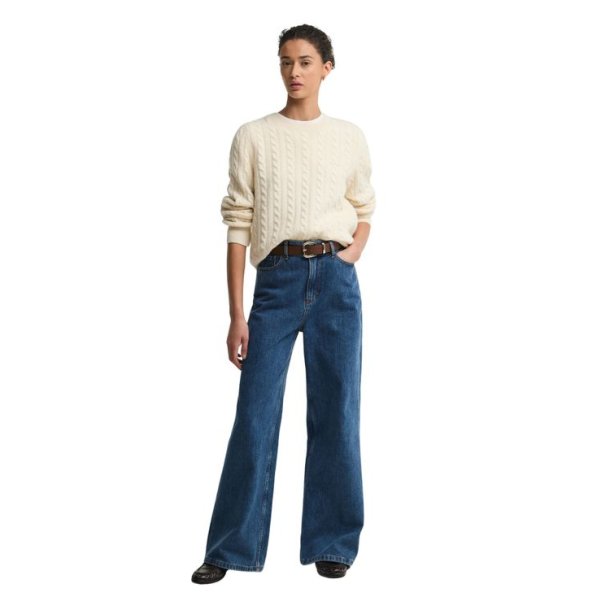 Barbour Ashdown Cable Knitted Jumper Ecru