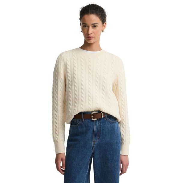 Barbour Ashdown Cable Knitted Jumper Ecru