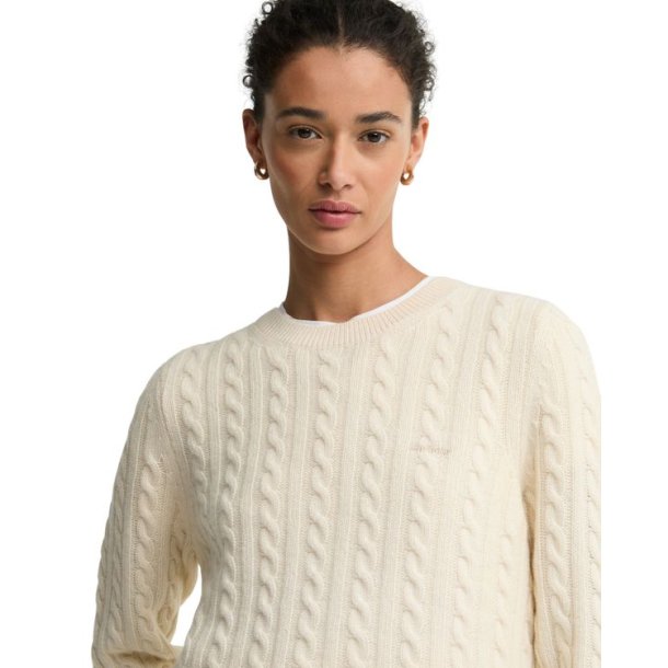 Barbour Ashdown Cable Knitted Jumper Ecru