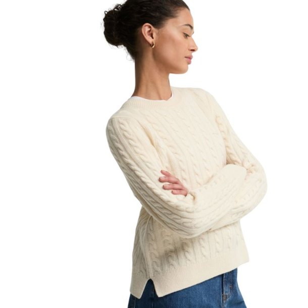 Barbour Ashdown Cable Knitted Jumper Ecru