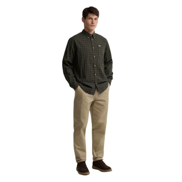 Barbour Bank Regular Tattersall Shirt Olive