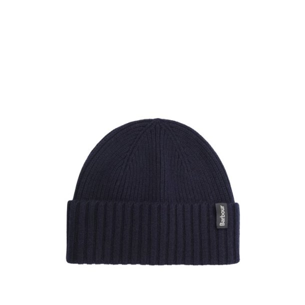 Barbour Danforth Knitted Beanie Hat Navy