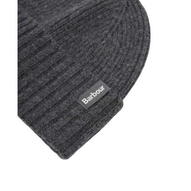 Barbour Danforth Knitted Beanie Hat Charcoal