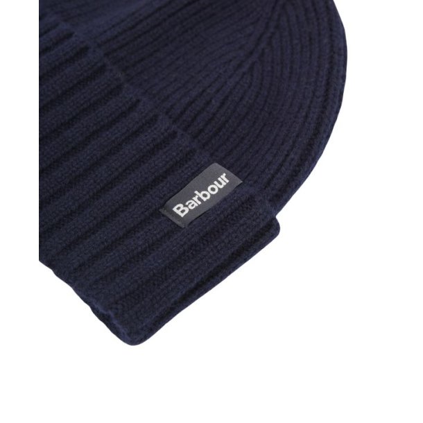 Barbour Danforth Knitted Beanie Hat Navy