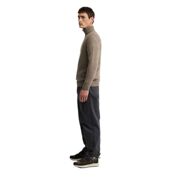 Barbour Danforth Textured Half Zip Mushroom