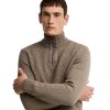 Barbour Danforth Textured Half Zip Mushroom
