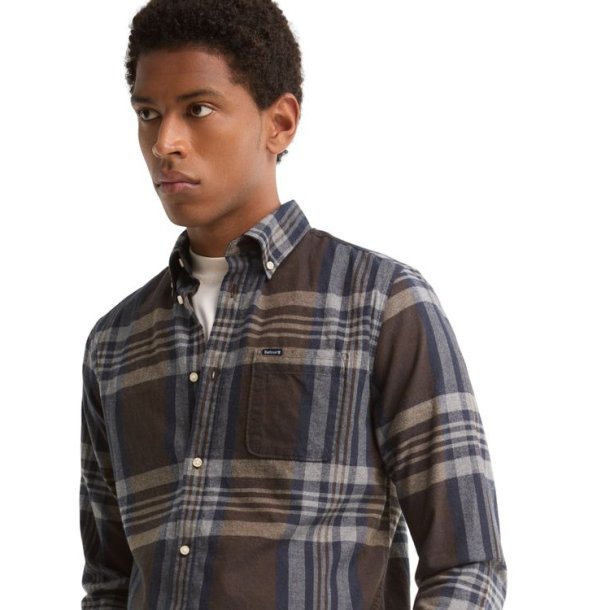 Barbour Dovedale Tailored Checked Shirt Dark Sand
