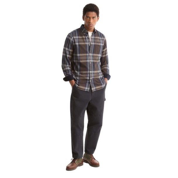 Barbour Dovedale Tailored Checked Shirt Dark Sand