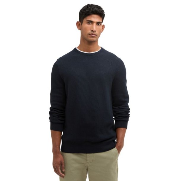 Barbour Essential Honeycomb Crew Neck Sweater Navy