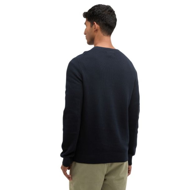 Barbour Essential Honeycomb Crew Neck Sweater Navy
