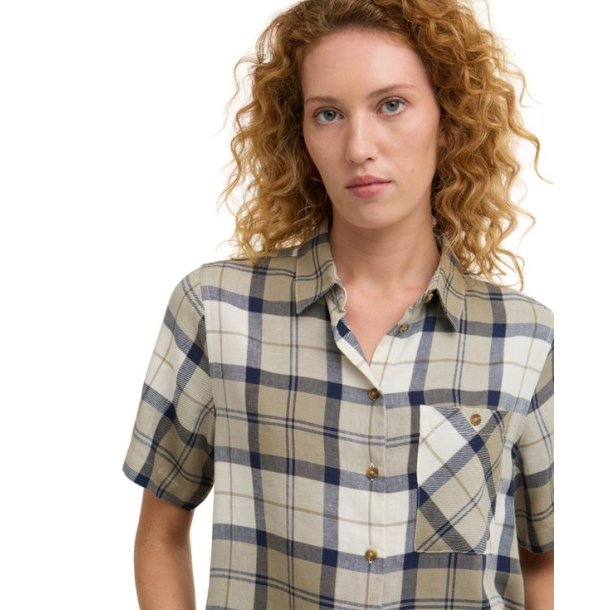 Barbour Fern Shirt W Dress Navy Tartan