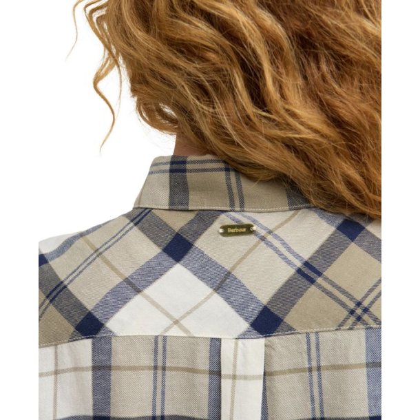 Barbour Fern Shirt W Dress Navy Tartan