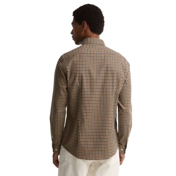 Barbour Finkle Tailored Gingham Shirt Dark Sand