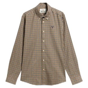 Barbour Finkle Tailored Gingham Shirt Dark Sand