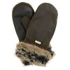 Barbour Fur Trim Mitt Olive