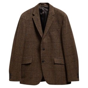 Barbour Gosforth Moons Checked Blazer Brown