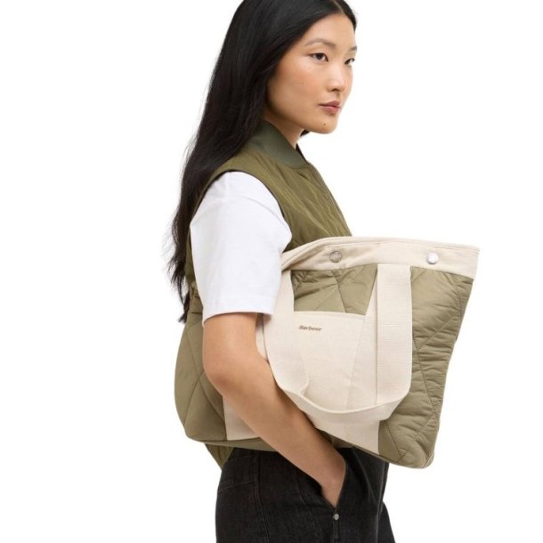 Barbour Healy Tote Bag W Bleached Olive