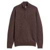 Barbour Holden Half Zip Knitted Jumper Dark Oak
