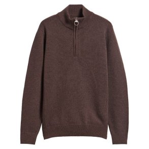 Barbour Holden Half Zip Knitted Jumper Dark Oak