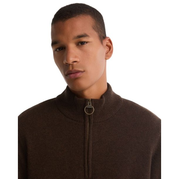 Barbour Holden Half Zip Knitted Jumper Dark Oak