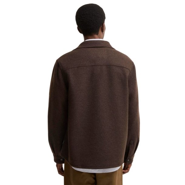Barbour Marltown Tailored Wool Blend Overshirt Dark Oak