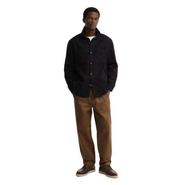 Barbour Marltown Tailored Wool Blend Overshirt Navy Marl