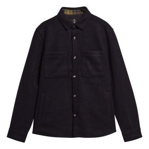 Barbour Marltown Tailored Wool Blend Overshirt Navy Marl
