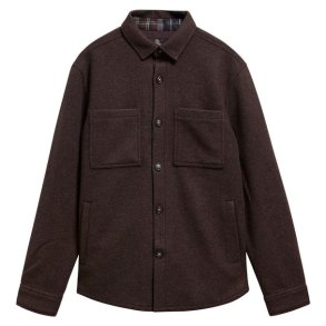 Barbour Marltown Tailored Wool Blend Overshirt Dark Oak