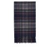 Barbour New Check Tartan Scarf Navy/Dark Ginger