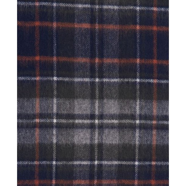 Barbour New Check Tartan Scarf Navy/Dark Ginger