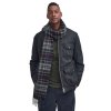 Barbour New Check Tartan Scarf Navy/Dark Ginger