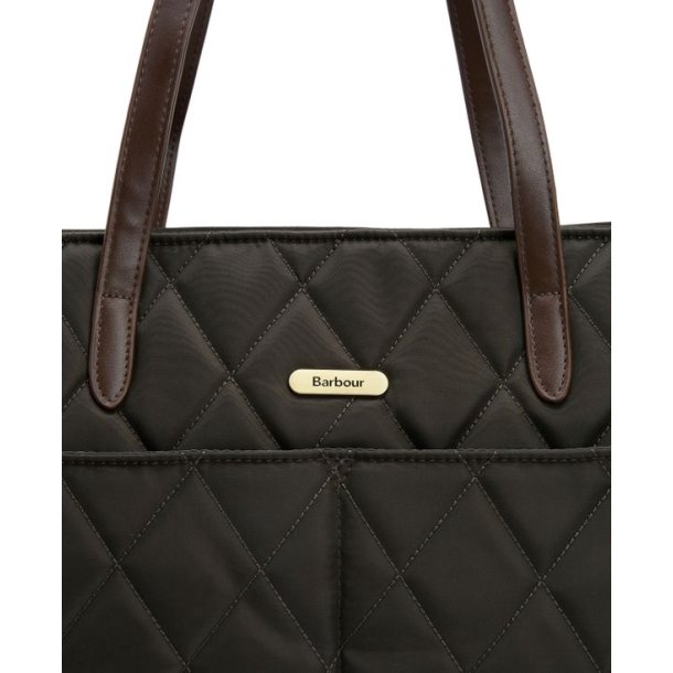 Barbour Quilted Tote Bag Olive