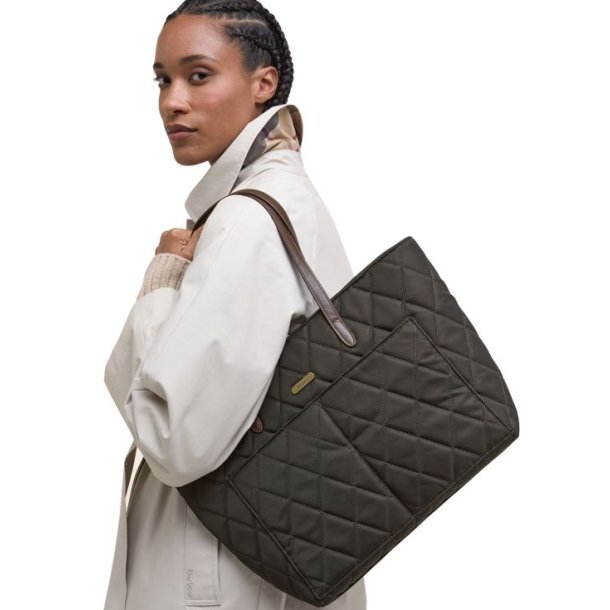 Barbour Quilted Tote Bag Olive