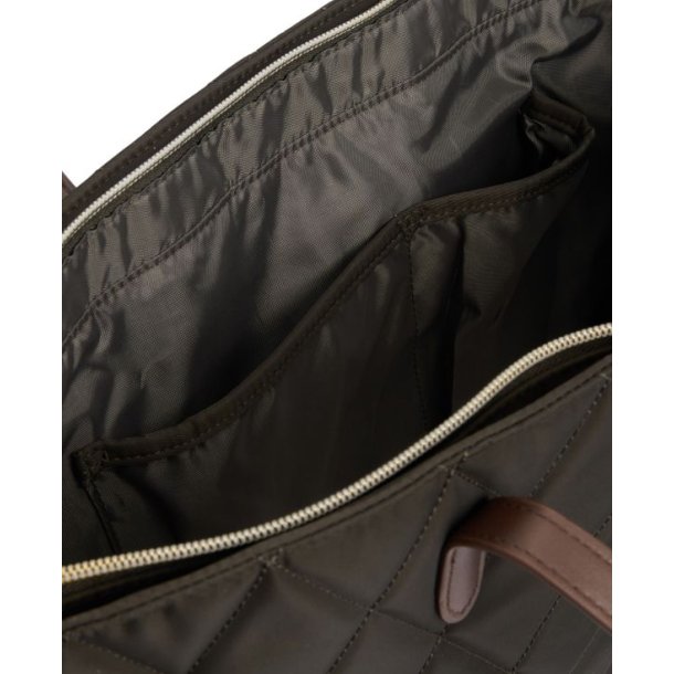 Barbour Quilted Tote Bag Olive