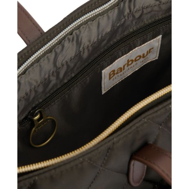 Barbour Quilted Tote Bag Olive