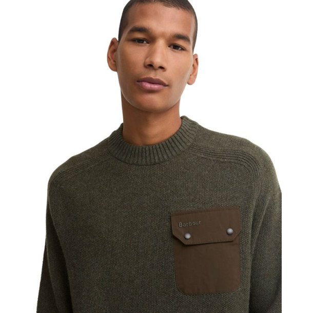 Barbour Stockham Texture Knit Crew Beech