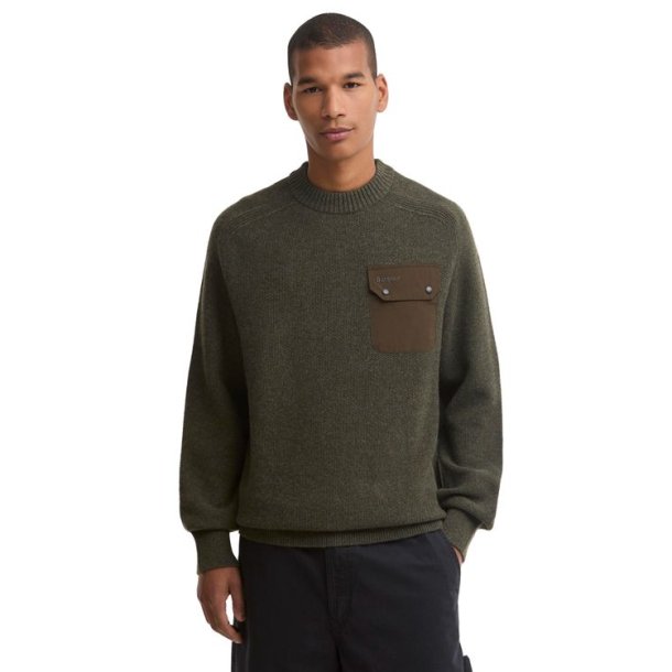 Barbour Stockham Texture Knit Crew Beech